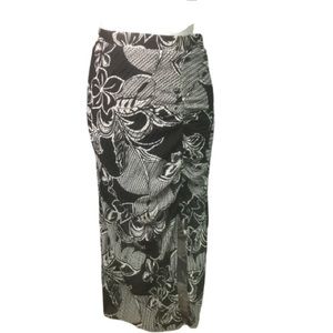 Zara floral pencil skirt side slits SZ M